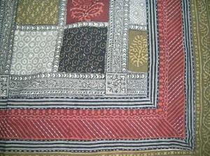 Bagru Design Detail with Threadwork