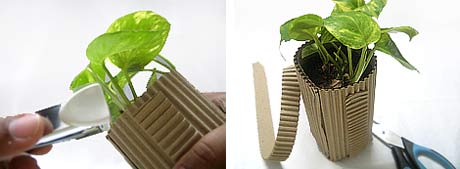 Wrap around the Corrugated Ribbon as a Handle for the Gift