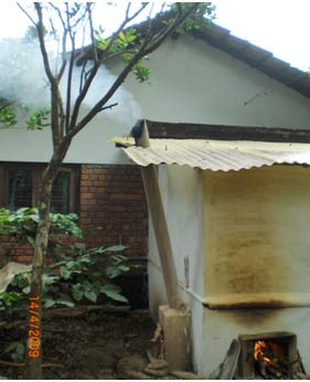 Heating water with firewood