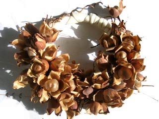 Dried flowers and twigs entwined